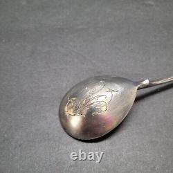 Antique 6 3/4 Spoon Engraved Imperial Russian 84 Silver Grachev