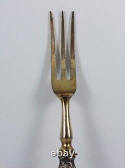 Antique 84 Russian Imperial Silver Lemon Fork 3 Tine Gilt 19th Century Signed 7