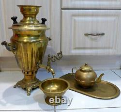 Antique Bronze Imperial Tzar Russian Samovar Set Circa 1825