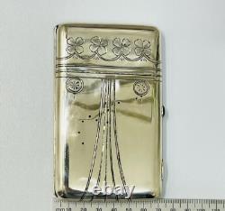 Antique Cigarette Imperial Sterling Silver 84 Case Russian Gild Engraved Box 19c