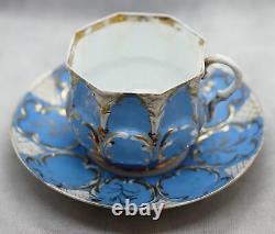 Antique Collection of Imperial Russian Kuznetsov Porcelain Tea Cups and Plates