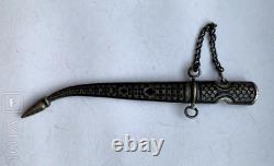 Antique Dagger Silver 84 Niello Souvenir Chain Russian Imperial Rare Old 19th