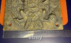 Antique Double Headed Eagle Border Badge Post Emblem Imperial Russian Rare 19th