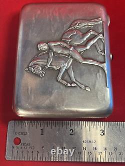 Antique Early 20th C. Russian Imperial Repousse Silver Cigarette Case