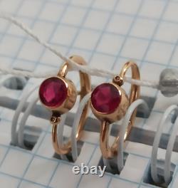 Antique Earrings Tsar Royal Empire Hallmark 56 14K Jewelry Gold Rose G169