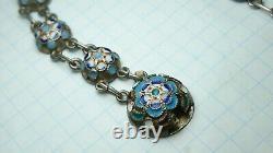 Antique Empire Russian Sterling Silver 84 Women's Jewelry Bracelet Enamel 13 g