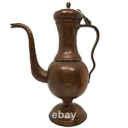 Antique Hammered Copper Cream Jug For Samovar Made In Tula Imperial Russian Mark