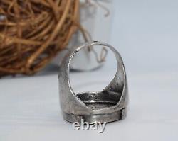 Antique IMPERIAL ring 19t 1915 Men Emperor Tsar Nicholas II coin Silver