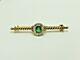 Antique Imperial 56 Yellow Gold Russian Brooch Set With Diamond's And Emerald