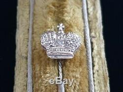 Antique Imperial Crown Gold 14K Russian Stick Pin Brooch FABERGE Era Tsar Russia