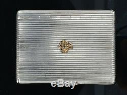 Antique Imperial Eagle Russian Silver Cigarette Vesta Case 14K Gold FABERGE Era