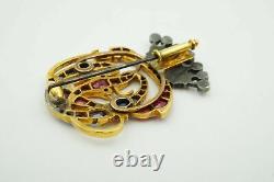 Antique Imperial Gold Romanov Tsarist Brooch Royalty Ducal Crown Cipher Royal RU