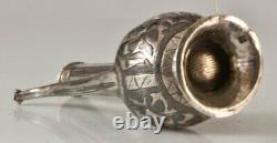 Antique Imperial Perfume Bottle Russian Sterling Silver 84 Niello USSR Soviet gr