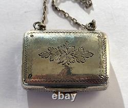 Antique Imperial Rus Faberge KF Silver 84 Little Mini Parfume Bag Necklace