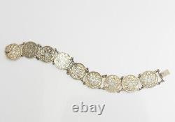 Antique Imperial Russia 15 kopeks silver coins men women bracelet