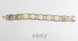 Antique Imperial Russia 15 kopeks silver coins men women bracelet