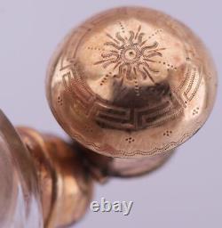 Antique Imperial Russian 14k Gold Hand Cut Crystal Scent Bottle-Empress Maria