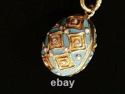 Antique Imperial Russian 56 Gold Cloisonne Enamel Egg Pendant Empire Jewelry RU