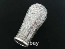 Antique Imperial Russian 84 Niello Silver Candle Snuffer Cyrillic Marks Signed