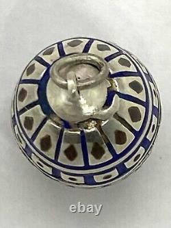 Antique Imperial Russian 84 Silver Enamel Egg Pendant 9.73g 1 x 0.3/8