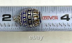 Antique Imperial Russian 84 Silver Enamel Egg Pendant 9.73g 1 x 0.3/8