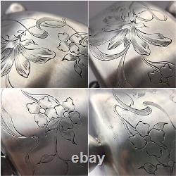 Antique Imperial Russian 84 Silver Etched Candy Bowl Exelend condition (212gm)
