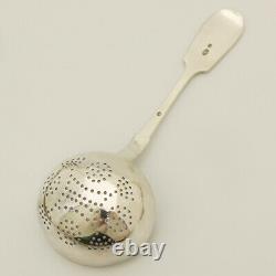 Antique Imperial Russian 84 Silver Sugar Sifter Tea Strainer Ladle St Petersburg
