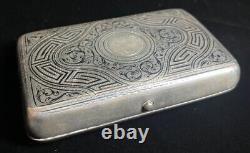 Antique Imperial Russian 84 Sterling Silver Cigarette Box