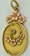 Antique Imperial Russian Art-nouveau Vari-color 14k Gold (56)& Diamond Pendant