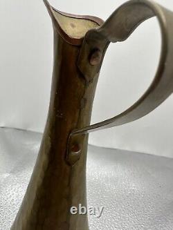 Antique Imperial Russian Brass Hammered Ewer 6 Inch Moscow Brass Factory
