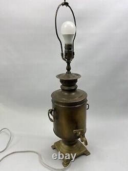 Antique Imperial Russian Brass Samovar Lamp, Free Shipping