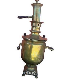 Antique Imperial Russian Brass Samovar Urn Hot water Kettle 19th C RARE Stamps