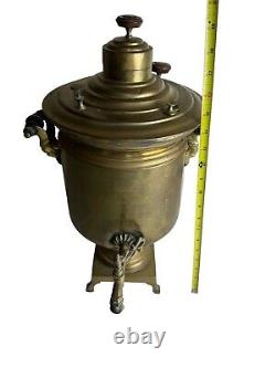 Antique Imperial Russian Brass Tula Samovar Stamped Sell As Is