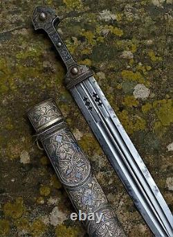 Antique Imperial Russian / Cossack / Caucasian / Georgian Silver Kindjal