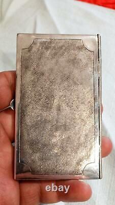 Antique Imperial Russian Engraved Sterling Silver 84 Business Card Holder 103 gr