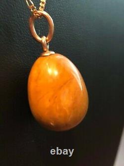 Antique Imperial Russian Faberge 14K Agate Egg Pendant