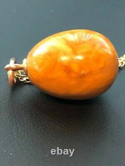 Antique Imperial Russian Faberge 14K Agate Egg Pendant