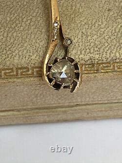 Antique Imperial Russian Faberge 14k 56 Gold Diamond Pendant Author's work