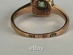 Antique Imperial Russian Faberge 18k 72 Gold Diamond Ring Author's work