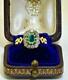 Antique Imperial Russian Faberge 18k Gold, 1ct Emerald &1.5ct Diamonds Ring. Boxed
