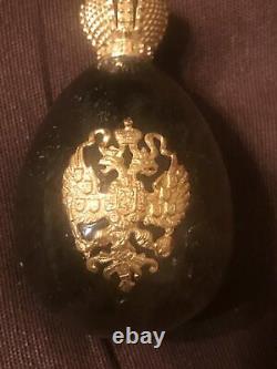 Antique Imperial Russian Faberge Bronze Silver Easter Egg