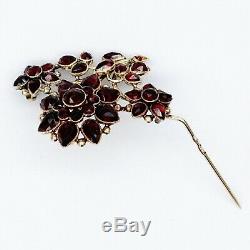 Antique Imperial Russian Faberge Gold 56 Old Mine Garnet Pin Brooch K Pendant
