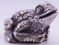 Antique Imperial Russian Faberge Silver Frog Figurine c1890's by J. Rappoport
