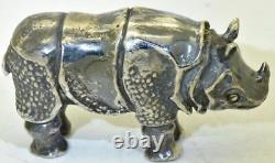 Antique Imperial Russian Faberge Silver Rhinoceros Figure St. Petersburg c1906