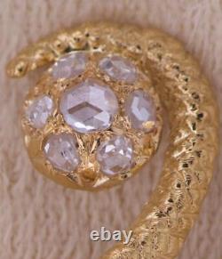 Antique Imperial Russian Faberge Snake Love Brooch 18k Gold Diamond Ruby c1890's
