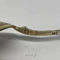 Antique Imperial Russian Fine Silver Ladle Spoon with Gold Wash M PJS 1886