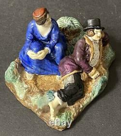Antique Imperial Russian Gardner Porcelain Miniature Resting Gypsies