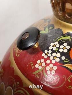 Antique Imperial Russian Hand Painted Samovar Round Tea/Coffee Kettle Tested