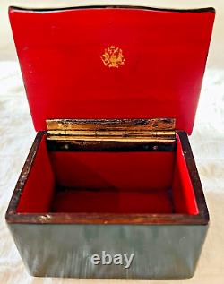 Antique Imperial Russian Handpainted Troika Lacquerware Box