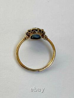 Antique Imperial Russian K. Faberge 18k 72 Gold Diamond Sapphire Ring